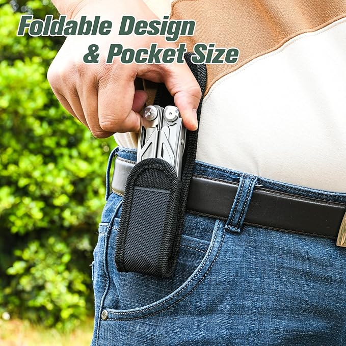 FLYHOMES Multitool Pocket Knife, 16-in-1 Multi tool Pliers with Safety Locking, Scissors, Screwdriver and Saw, Professional for Camping, Survival Tools, and Outdoor Adventures