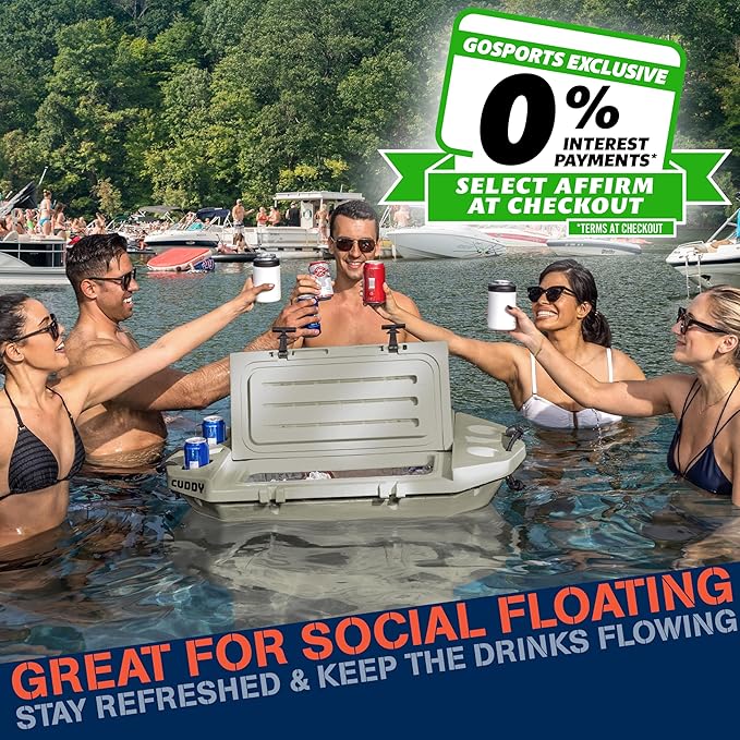 CUDDY Floating Cooler and Dry Storage Vessel for Land & Water – 40QT– Great for River, Beach, Kayak, Pool, & Lake - Multiple Color Options