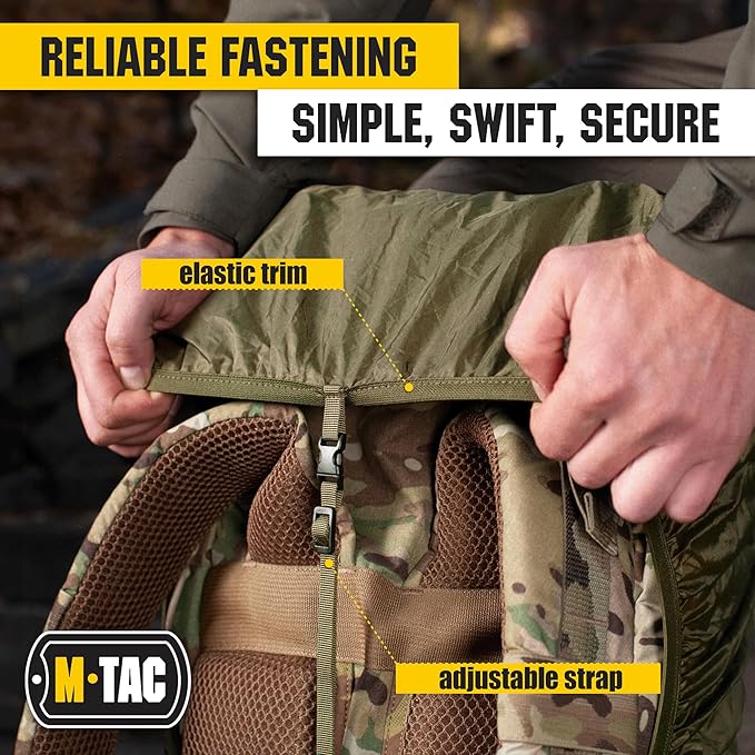 M-Tac Backpack Rain Cover Waterproof - Bag Rain Cover - for Hiking Travel Camping Military