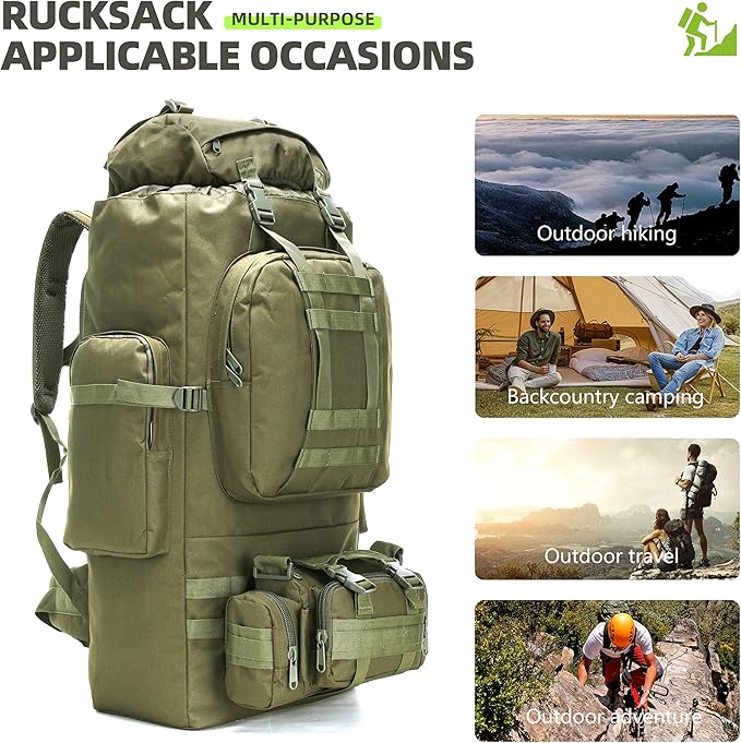 100L Camping Hiking Backpack Molle Rucksack Military Camping Backpacking Daypack