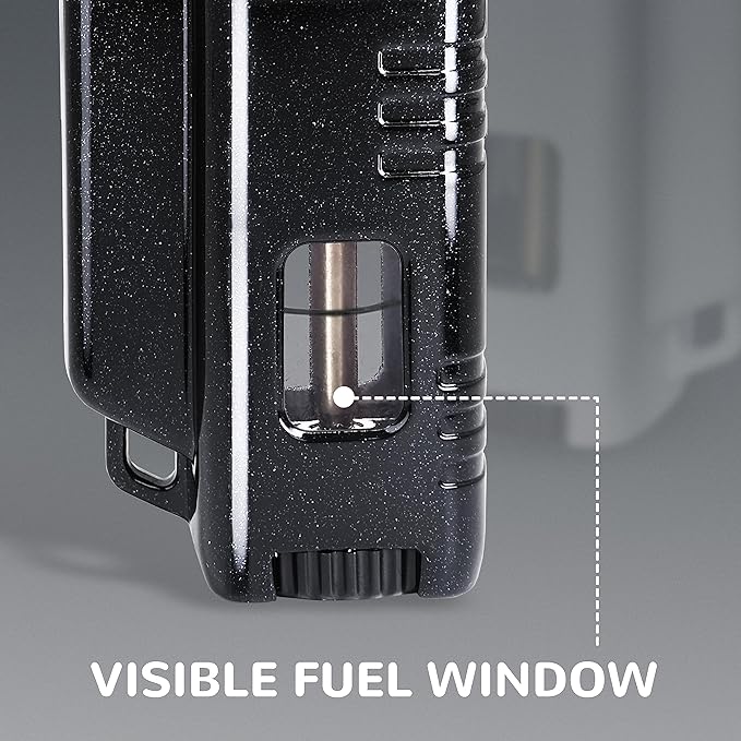 2 Pack Torch Lighter Triple 3 Jet Flame Adjustable Lighter Windproof Refillable Butane Gas Lighter Fuel Visible Pocket Lighter in a Gift Box(Fluid Not Included) Pearl Black&Pearl White