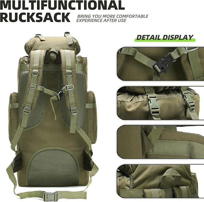100L Camping Hiking Backpack Molle Rucksack Military Camping Backpacking Daypack