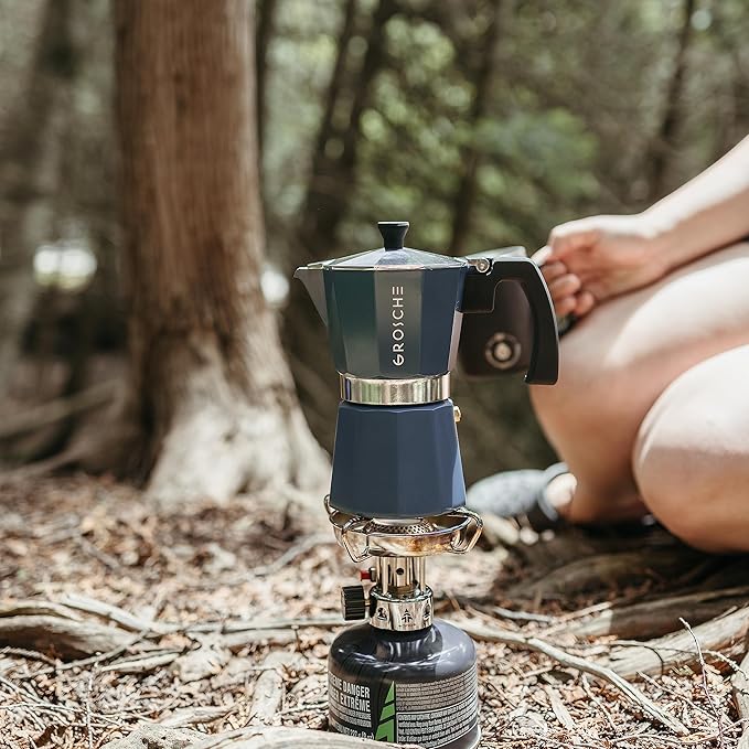 GROSCHE Milano Stovetop Espresso Maker Moka Pot 3 espresso Cup - 5 oz, Blue -Moka Espresso Coffee Maker Stove top coffee maker Moka Italian espresso greca coffee maker brewer percolator