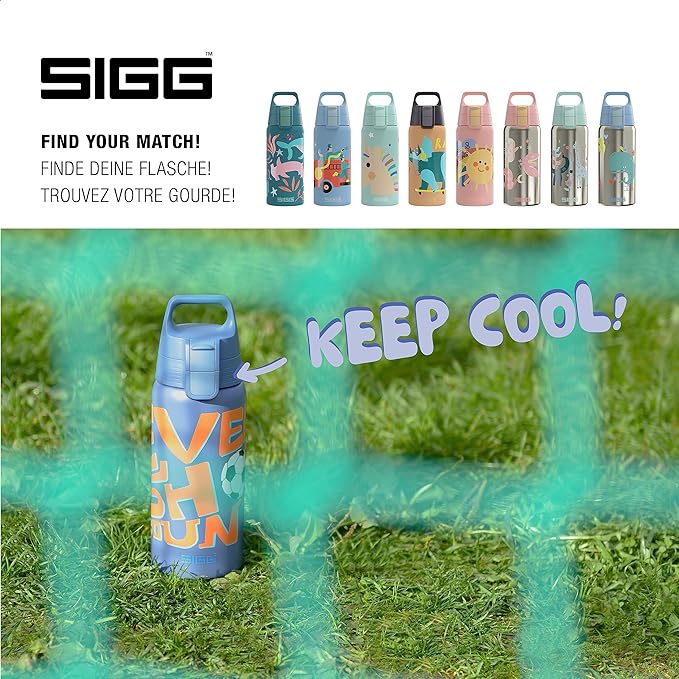 SIGG - Insulated Kids Bottle - Shield One Therm - For Carbonated Beverages - Dishwasher Safe - Stainless Steel - 17 Oz