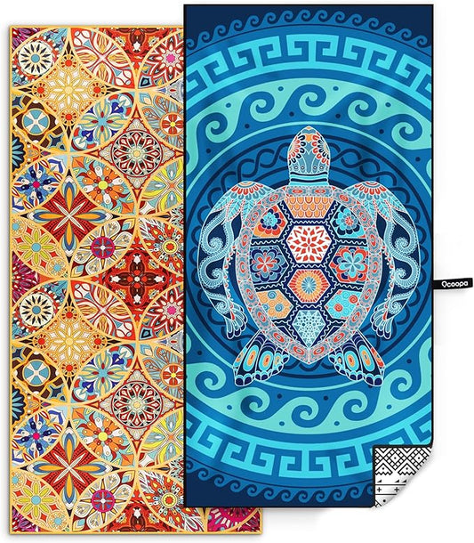 OCOOPA Microfiber Beach Towel Fast Drying, Extra Large 71" x 32" Sand Free Beach Towel Super Lightweight Towels for Swimming Pool, Camping, Picnic, Yoga Gym Sports