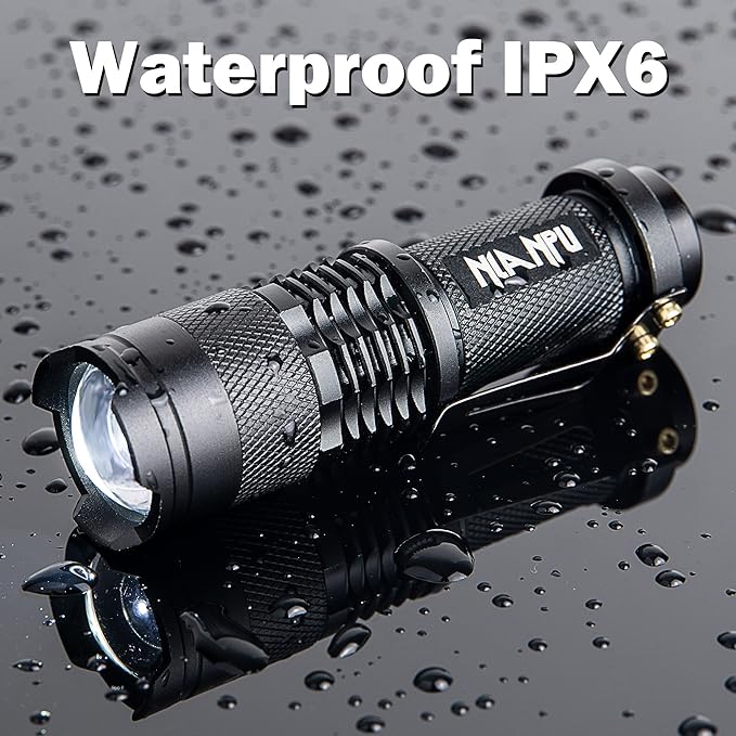 5 Pack SK-68 3 Modes Handheld Mini Cree Q5 LED Flashlight Torch Tactical Lamp 7w 300lm Adjustable Focus Zoomable Light
