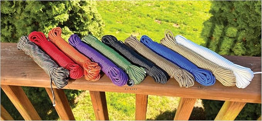 Ravenox Type III 550 Paracord | Genuine Military 550 Cord (Orange)(100 Feet)| 7 Inner Strand, 100% Twisted Nylon Cordage | Parachute Cord Rope for Military, Survival, Outdoor Recreation | Made in USA