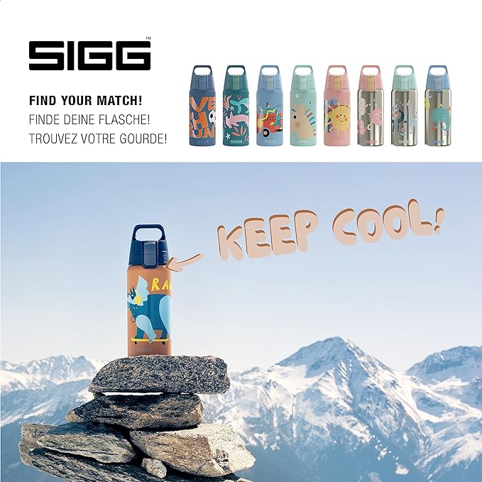 SIGG - Insulated Kids Bottle - Shield One Therm - For Carbonated Beverages - Dishwasher Safe - Stainless Steel - 17 Oz