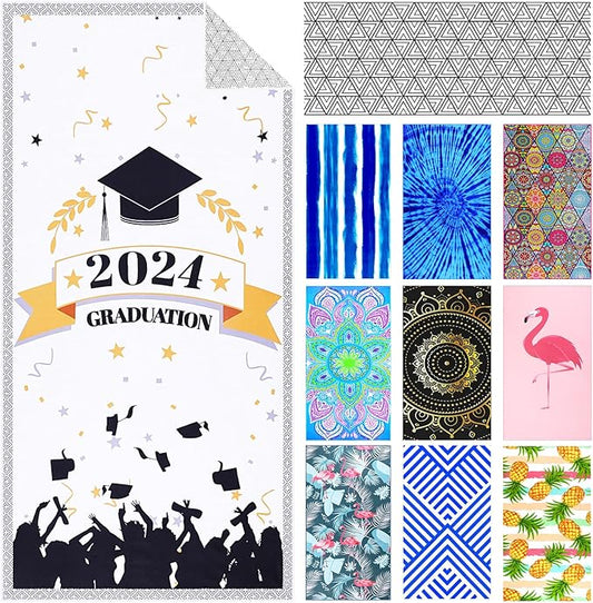 Microfiber Compact Personalized Custom Customized Beach Towel Blanket Quick Fast Dry Sand Free Camping Travel Swim Towels Personalized Girls Women Men Adults Friend Gift Graduation Season 2024