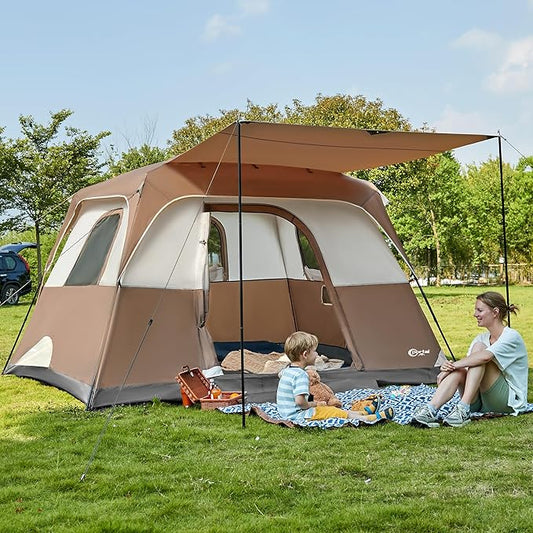 PORTAL 6 | 8 | 10 Person Family Camping Tent with Porch, Big Family Camping Tent with Tall Height, Good Ventilation, Water Resitant Large Tent for Outdoor Camping, Backyard