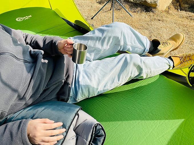 PORTAL Self Inflating Sleeping Pad for Camping, 3" Thick Memory Foam Camping Mattress with Pillow, Comfortable Camping Insulated Pad Mat for Outdoor