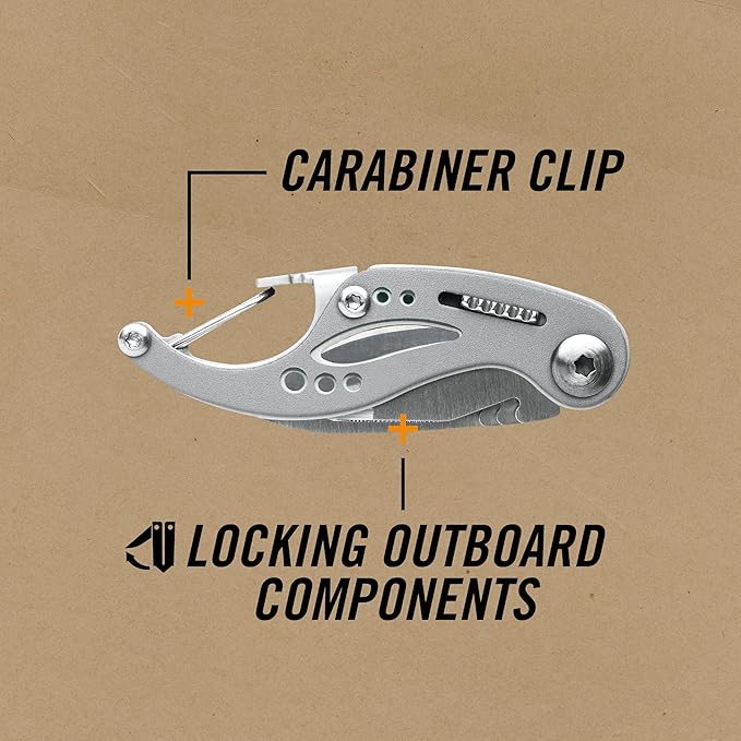 Gerber Gear Curve Multi-Tool - 6-in-1 Screwdriver and Pocket Knife Set - EDC Gear Multi-Tool Keychain - Gray