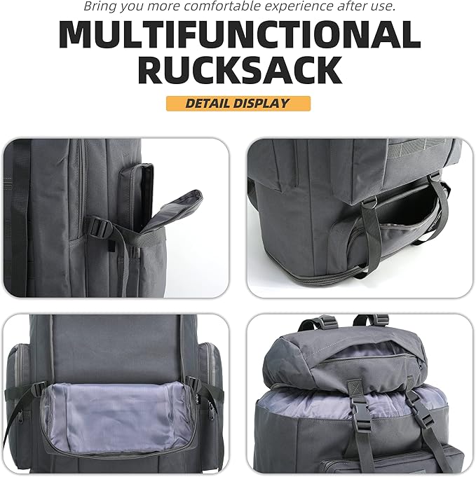 100L Hiking Camping Backpack Tactical Backpack for Men Large Survival Hunting Waterproof Backpack Molle Rucksack Military Camping Backpacking Daypack