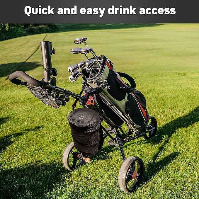 INTHEZONE - Collapsible Pop-Up Golf Cart Cooler Bag - Must-Have Push Cart and Cart Accessories for Men - Golf Necessities - Unique Golf Accessories for Golfers for Men