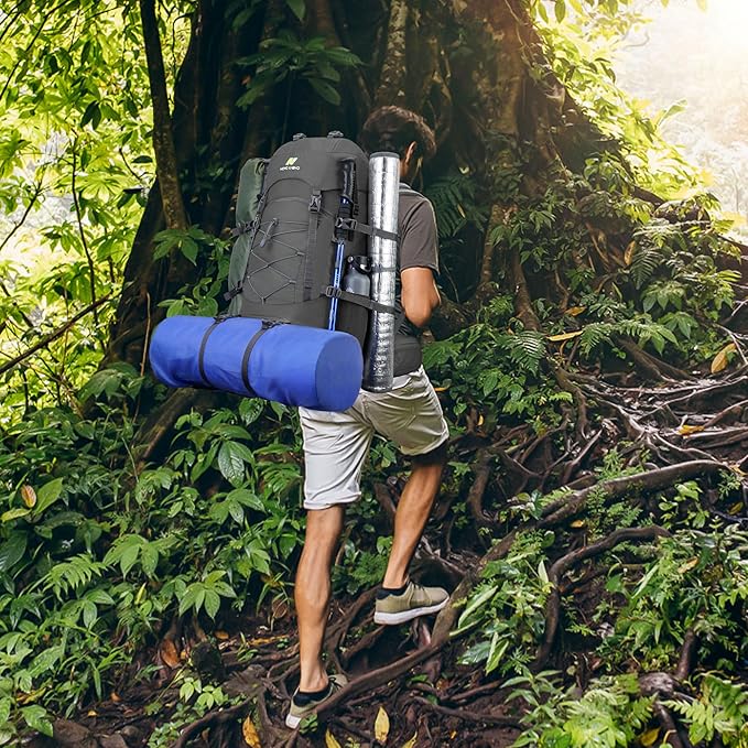 N NEVO RHINO Waterproof Hiking Backpack 50L/60L, Camping Backpack with Rain Cover, Hiking Travel Mountaineering Backpack