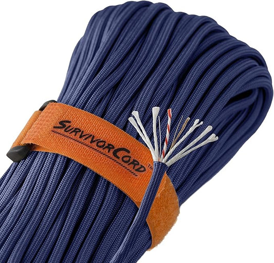 TITAN Survival Patented Paracord 550 - 25ft, 100ft, 500ft & Color Options - 620LB Strength Survival Paracord Military Spec with 3 Strands - Heavy Duty Hank Cord for Camping & Outdoors with Firestarter