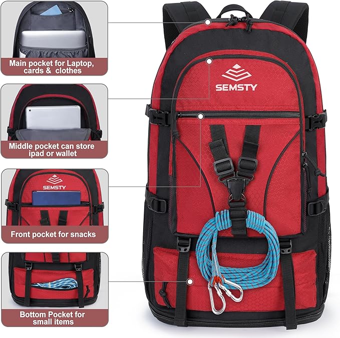 Hiking Backpack, 30L/40L/50L Expandable Hiking Backpack for Men and Women, Travel Backpack Flight Approved