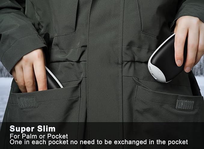 2 Pack Hand Warmers Rechargeable, 8000mAh Electric Portable Pocket Hand Warmer/Power Bank, Great for Outdoor Sports, Hunting, Golf, Camping, Warm Gifts for Women, Men