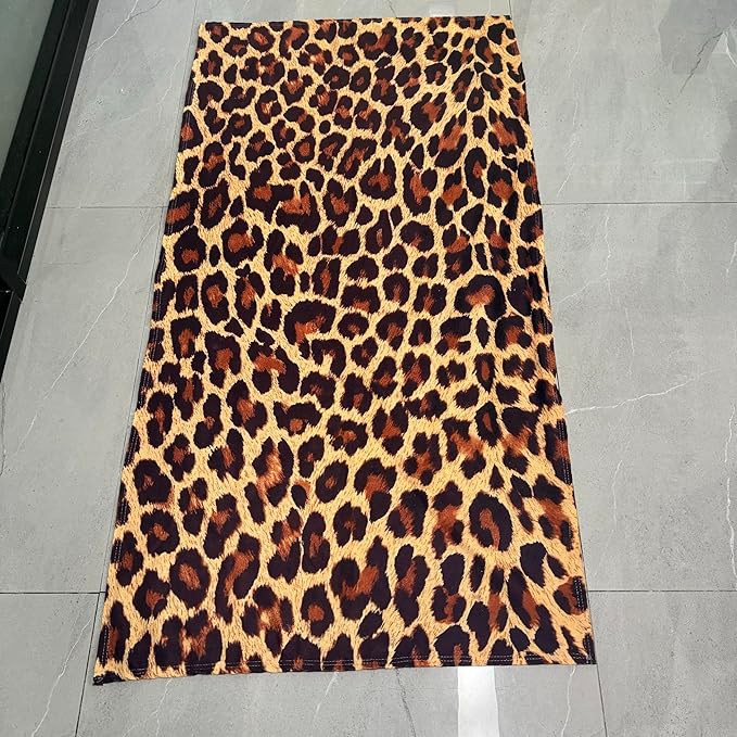 Leopard Beach Towel, Quick Dry Cheetah Print Absorbent Bath Towel, Women Thin Lightweight Towel Blanket, Multipurpose Girl Pool Bath Towel for Travel Yoga Swim Spa - 30 x 60 in
