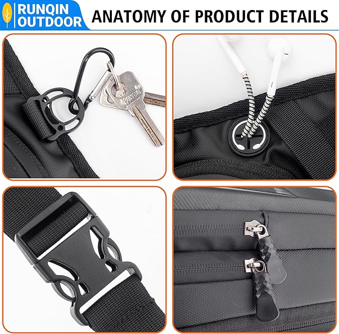 Motorcycle Waist Drop Leg Bag - Expandable Big Capacity Druable & Waterproof Tactical Fanny Pack, Multi-Pocket Storage Hip Thigh Bag for Cycling Hiking Climbing, Men and women