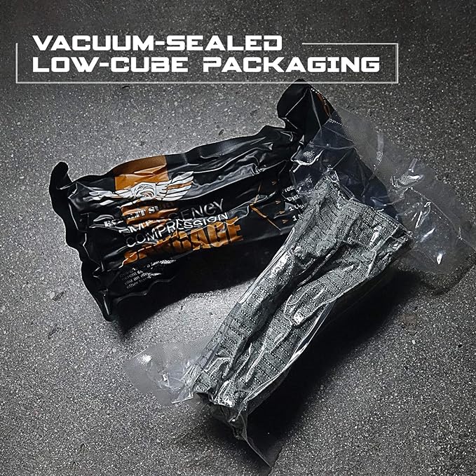 EVERLIT Israeli 6 Inch Emergency Bandage Compression Trauma Pressure Wound Dressing Sterile Vacuum-Sealed Packaging for Bleeding Control, Medical Trauma Kit, Gun Shot, First Aid IFAK