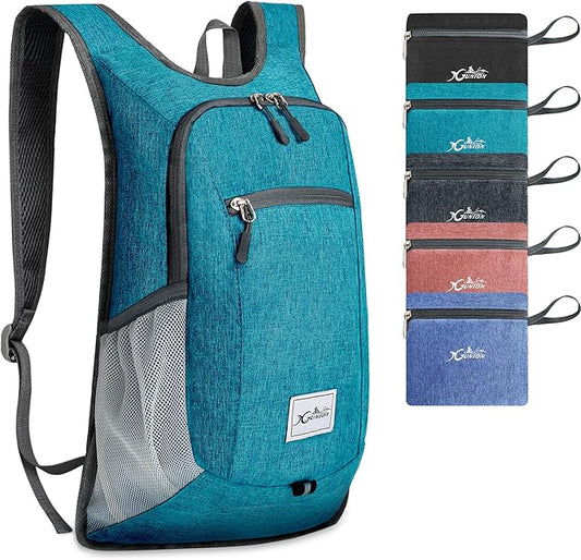 Hiking Backpack 15L Small Travel Backpack Lightweight Daypack Foldable Hiking Backpack Packable Camping Hiking Backpack for Women Men (Teal Blue)