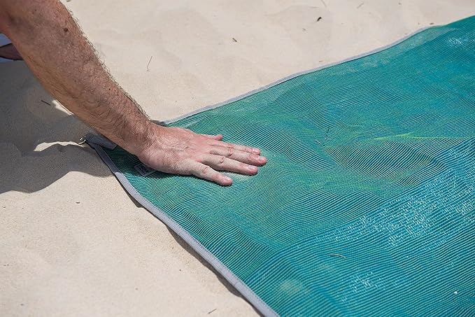 CGEAR Original Sand-Free Outdoor Rug Camping Mat - Water-Resistant & Anti-Fade Material - Military-Grade - Reversible Design - Area Rug for Beach, RV, & Picnics - includes Travel Bag