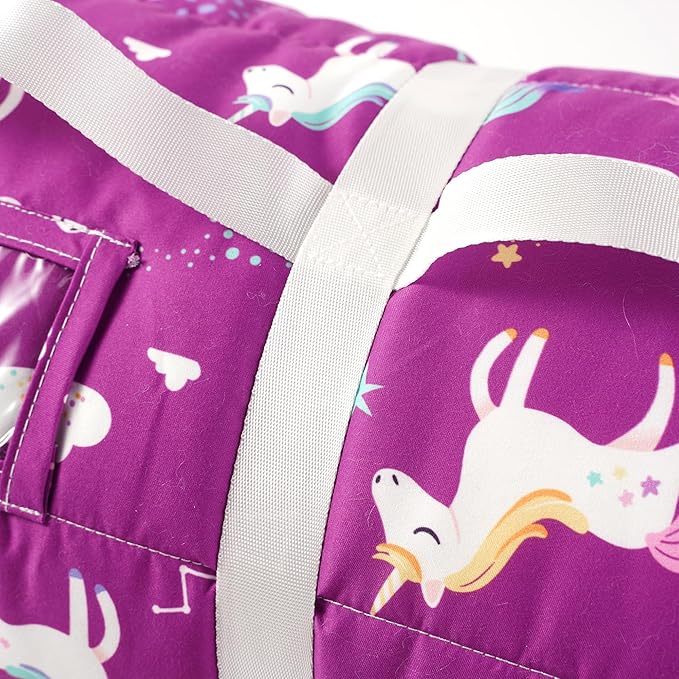 Bunnikins & Clover Toddler Nap Mat with Removable Pillow, Nap Mats for Preschool, Easy Clean Toddler Nap Pad for Kindergarten, Kids Sleeping Bag for Travel Camping