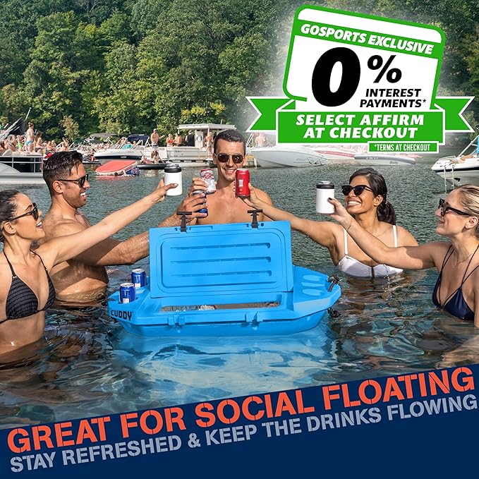CUDDY Floating Cooler and Dry Storage Vessel for Land & Water – 40QT– Great for River, Beach, Kayak, Pool, & Lake - Multiple Color Options