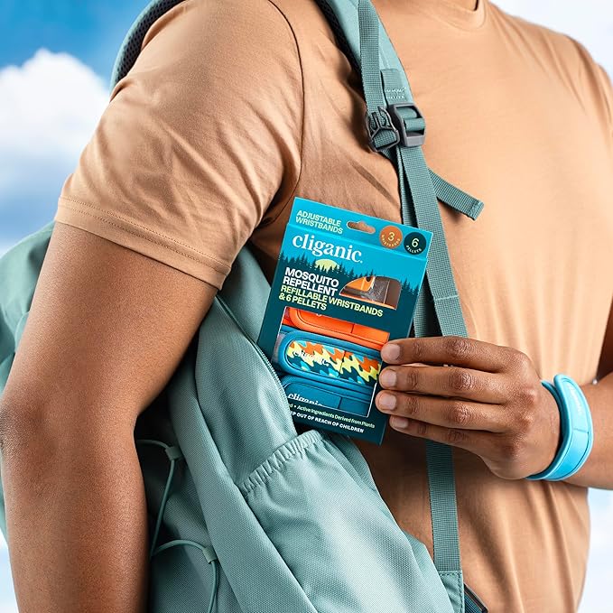 Cliganic Mosquito Repellent Refill Pack (6 Pellets) for Cliganic Wristbands - Natural DEET-Free, Essential Oil Infused