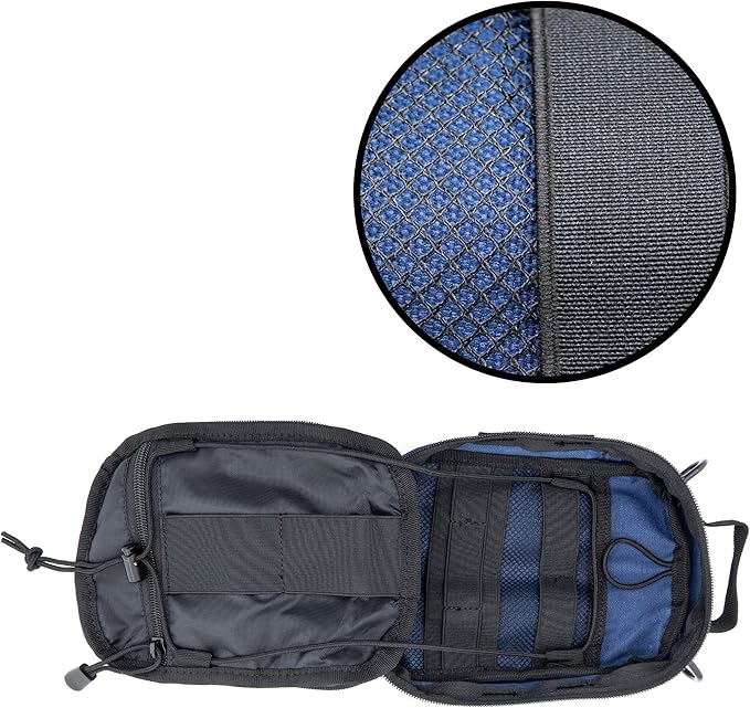 LINE2design First Aid (Ifak) Pouch EMS Bag - EMT Emergency Medical Trauma Pack Bags Tactical EDC Rescue Utility Gear IFAK Bags for Hiking Stop Bleeding Includes USA Patch - Navy