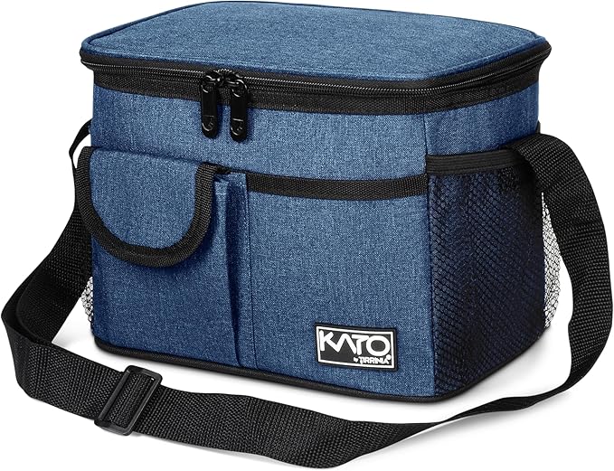 Tirrinia Insulated Lunch Box for Women Men, Leakproof Reusable Lunch Bag Containers for Adult,Working,Office,Lunch Soft Cooler Bag Tote for Picnic Hiking Beach,Dark Blue