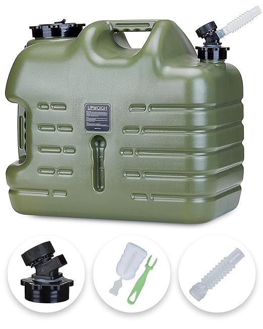 5 Gallon Water Jug, Camping Water Container,Truly No Leakage Water Storage,Large Military Green Water Tank,BPA Free Portable Emergency Water Containers for Outdoors Hiking Accessories