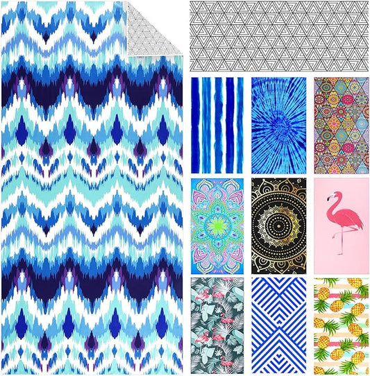 Microfiber Compact Sandproof Pool Beach Towel Blanket - Quick Fast Dry Sand Free Proof Outdoor Clearance Thin Camping Travel Swim Towels Personalized Girls Women Men Adults Friend Gift Blue Tie Dye