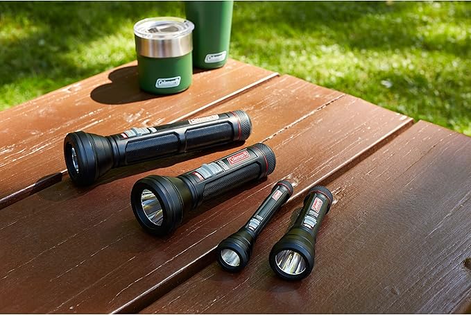 Coleman LED Flashlight with BatteryGuard Technology, Strong & Lightweight Water-Resistant Flashlight with Extra Drop Protection, Up to 25% More Battery Life than Traditional Flashlights