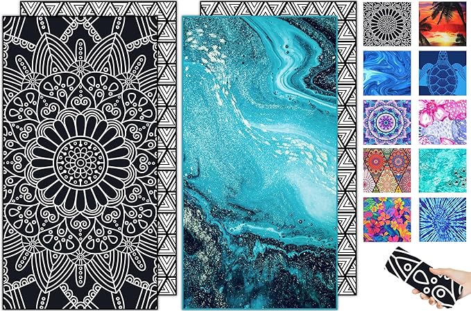 Microfiber Beach Towel–Quick Dry Lightweight Sand Free Oversized Large Towel Accessories Travel Must Swim Pool Yoga Camping Summer Cruise Ship Compact Sandproof Gift Mandala Milky Way(71" 32")