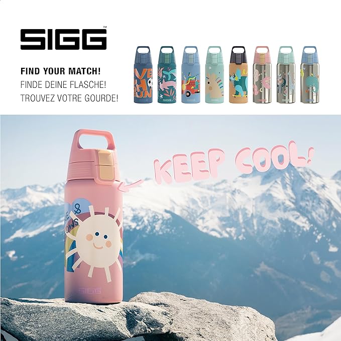 SIGG - Insulated Kids Bottle - Shield One Therm - For Carbonated Beverages - Dishwasher Safe - Stainless Steel - 17 Oz