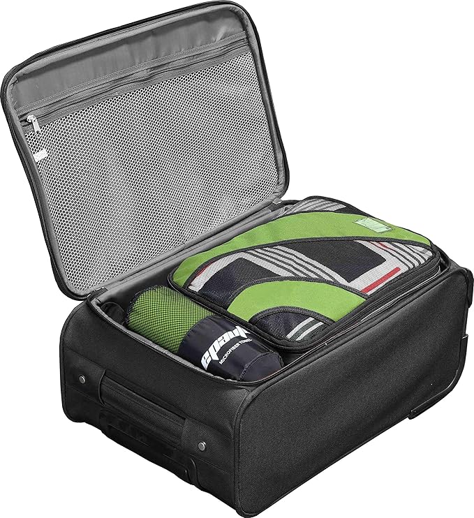 EPAuto 2-Pack Microfiber Fast Drying Travel Gym Towels, Green, (60''x30'', 24''x15'')