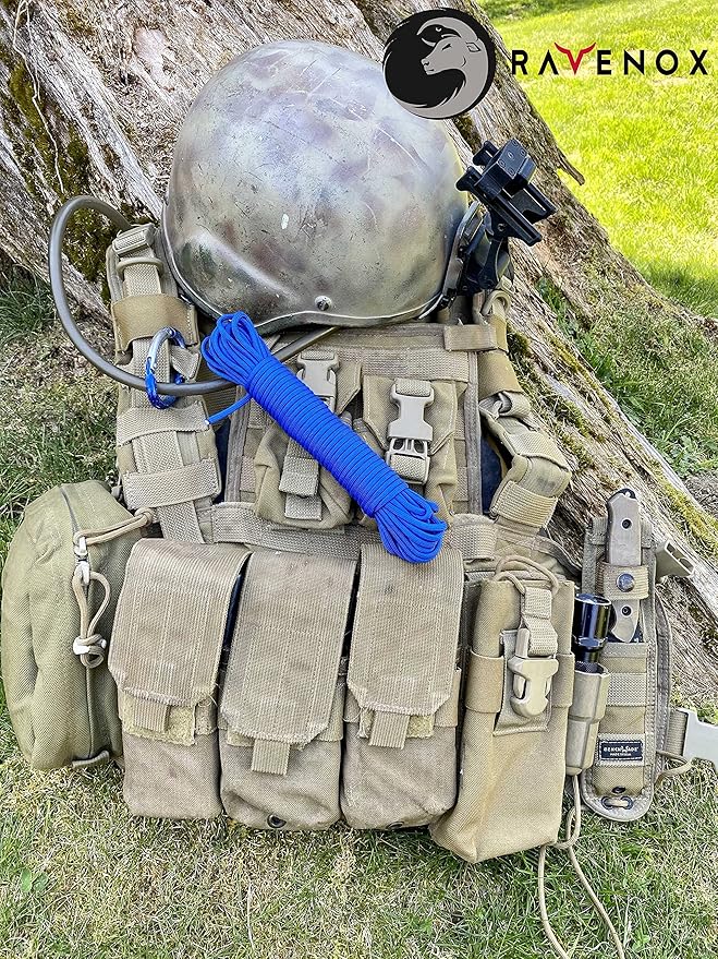 Ravenox Type III 550 Paracord | Genuine Military 550 Cord (Royal Blue)(100 FT)| 7 Inner Strand, 100% Twisted Nylon Cordage | Parachute Rope for Military, Survival, Outdoor Recreation | Made in USA