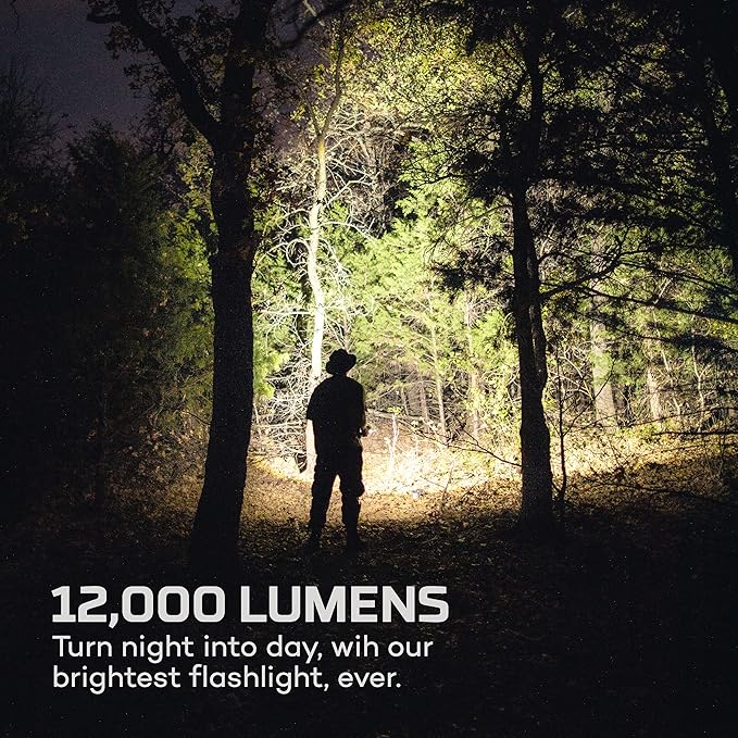 NEBO Luxtreme 500-Lumen LED Flashlight –Bright Rechargeable Flashlight with 4 Light Modes & 12000 Rechargeable Flashlight with 2X Zoom, 5 Light Modes, Waterproof (IP67), and Power Bank