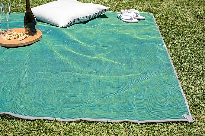 CGEAR Original Sand-Free Outdoor Rug Camping Mat - Water-Resistant & Anti-Fade Material - Military-Grade - Reversible Design - Area Rug for Beach, RV, & Picnics - includes Travel Bag