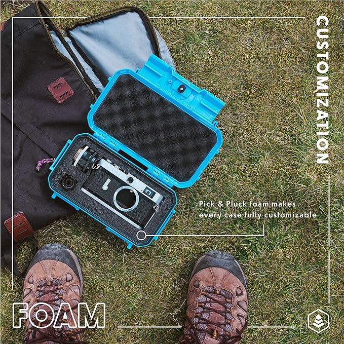 Evergreen 56 Waterproof Dry Box Protective Case with Pick & Pluck Foam - Travel Safe/Mil Spec/USA Made - for Cameras, Phones, Camping, Fishing, Hiking, Water Sports, Knives, Survival (Blue)