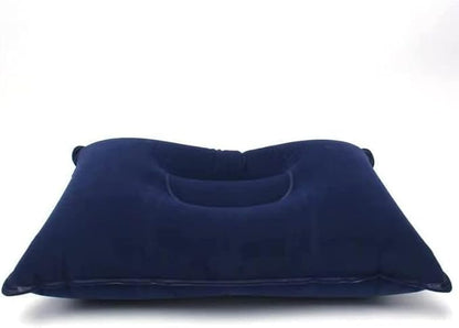2 Pack Inflatable Pillow Blue Ultralight Pillow Camping Travel Pillow Small Squared Flocked Fabric Air Pillow for Camping and Hiking