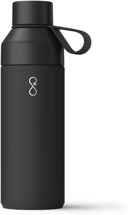 Ocean Bottle - Recycled Stainless Steel Drinks Reusable Water Bottle - Eco-Friendly & Reusable - Obsidian Black - 17 oz