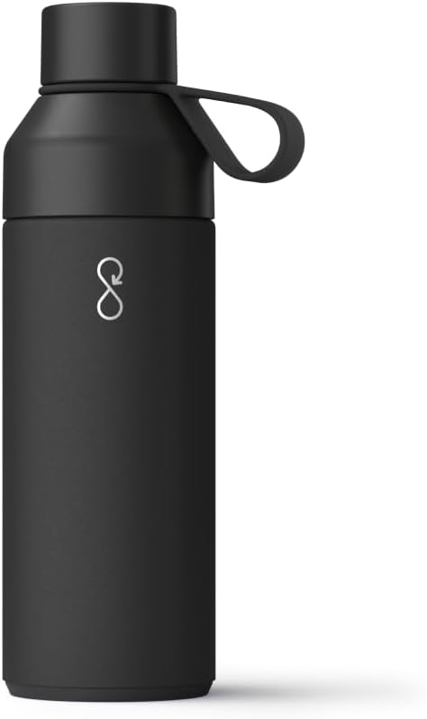 Ocean Bottle - Recycled Stainless Steel Drinks Reusable Water Bottle - Eco-Friendly & Reusable - Obsidian Black - 17 oz
