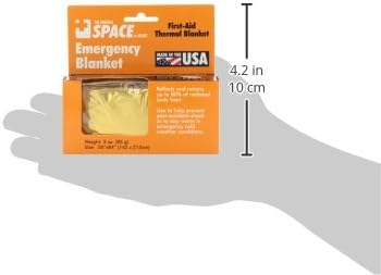 Space Brand Emergency Blanket - Orange/Silver - Waterproof and Windproof Fi