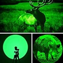 4 Color in 1 Rechargeable Flashlight,50000 Lumens Red White Blue Green Light LED Flashlights Zoomable Waterproof Multicolor Tactical Torch for Night Vision Fishing Camping Hiking