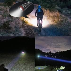 HAUSBELL LED A100 Flashlight Bright, Zoomable Tactical Flashlights Flash Light with 2000 High Lumens and Five Modes for Emergency and Outdoor Use Camping Accessories, 4 Pack