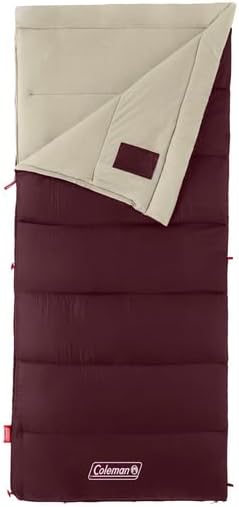 Coleman Autumn Glen 30°F/50°F Sleeping Bag, Lightweight Sleeping Bag with No-Snag Zipper & Storage Stuff Sack, Machine Washable for Easy Cleaning
