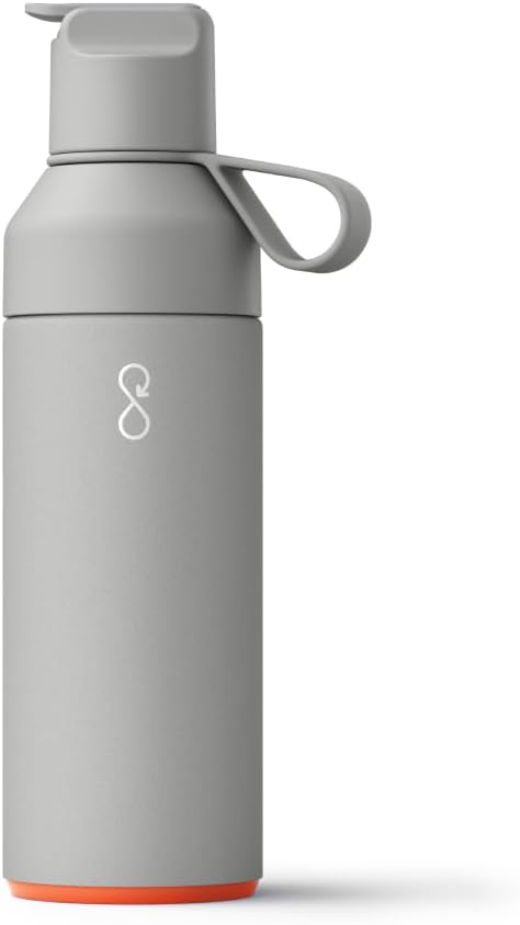 Ocean Bottle - Recycled Stainless Steel Go Water Bottle - Eco-Friendly & Reusable Bottle - Rock Grey - 17 oz